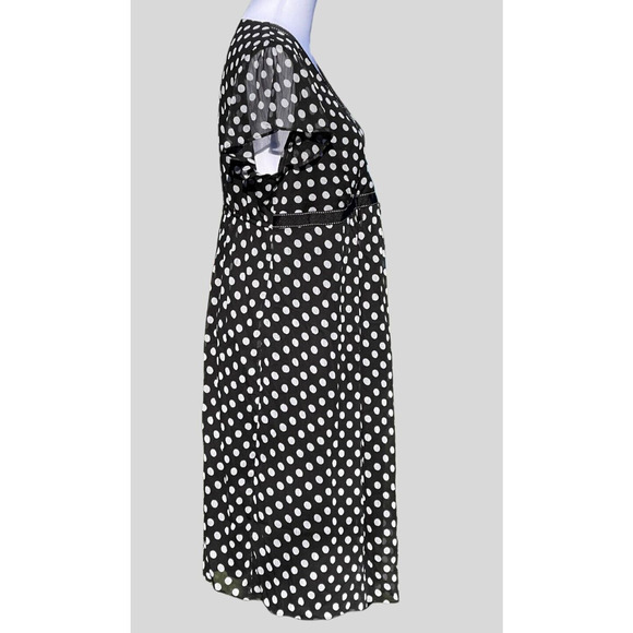 Motherhood Maternity Dress Black and White Polka Dot Pregnancy Baby Shower - Picture 4 of 16